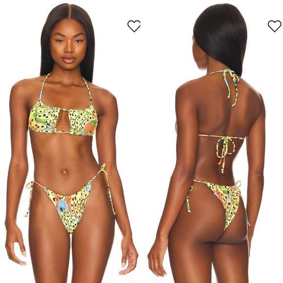 New! Set!‎ Free People It's Now Cool Square Tie Bikini set, S - Picture 1 of 16